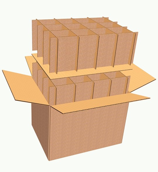 Scatola Porta Bicchieri 40x30x30 cm con alveare per 24 bicchieri o 12 calici