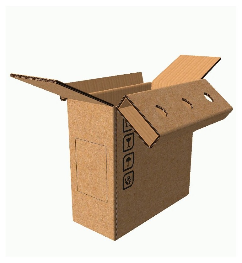 Scatola Porta Vino per 3 Bottiglie 34,5x15,5x34 cm aperto