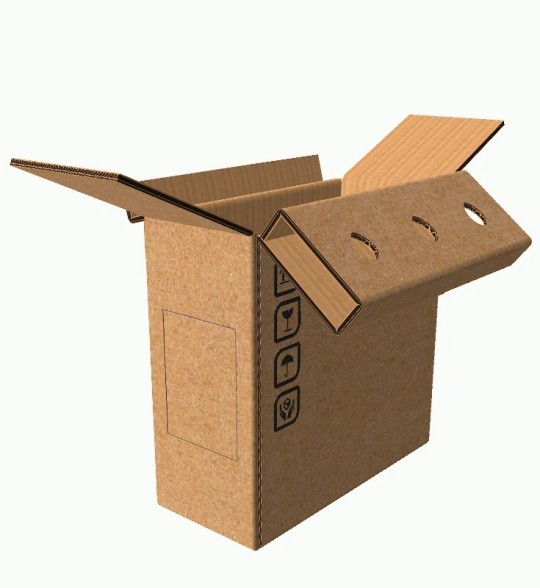 Scatola Porta Vino per 3 Bottiglie 34,5x15,5x34 cm aperto