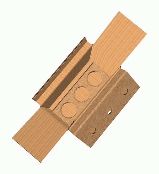 Scatola Porta Vino per 3 Bottiglie 34,5x15,5x34 cm interno